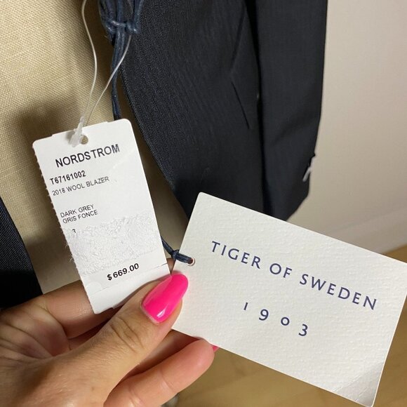 TIGER of Sweden Wool Blazer BNWT Gray Slim Fit - Picture 4 of 13